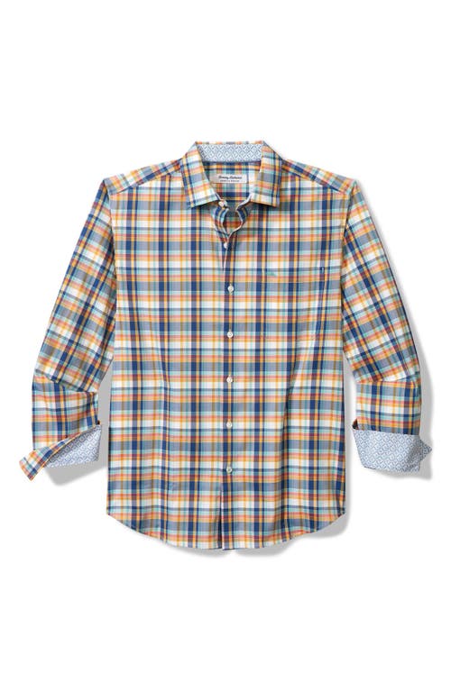 Shop Tommy Bahama Sarasota Stretch Marina Plaid Islandzone® Button-up Shirt In Seven Seas