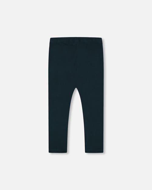 Shop Deux Par Deux Baby Girl's Rib Leggings Dark Emerald In Onion Blue