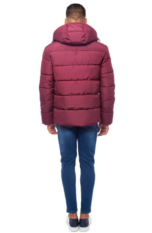 Rokka&rolla Heavyweight Thermal Heat Puffer Jacket In Burgundy