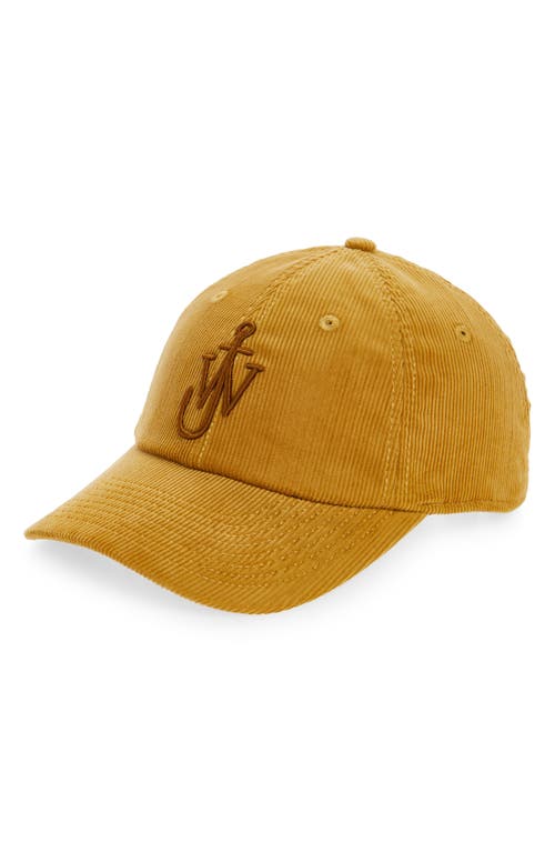 JW ANDERSON JW ANDERSON EMBROIDERED ANCHOR LOGO CORDUROY BASEBALL CAP 