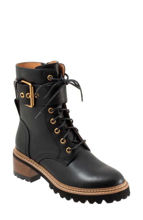 Shop Eos Footwear Line Stack Heel Work Boot In Black