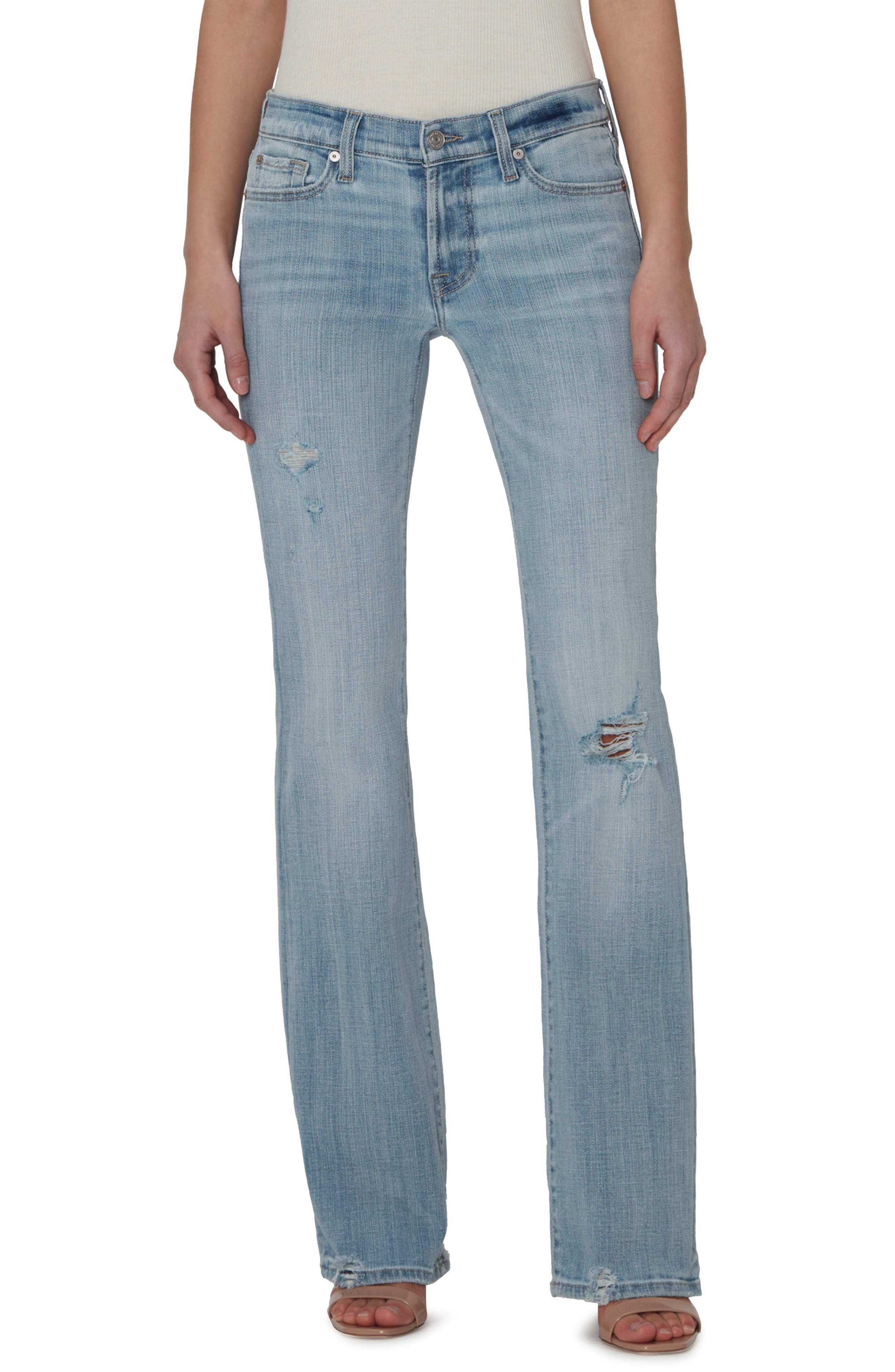 7 For All Mankind Denim Bootcut Jeans Bootcut Tailorless in Blau Damen Bekleidung Jeans Bootcut Jeans 