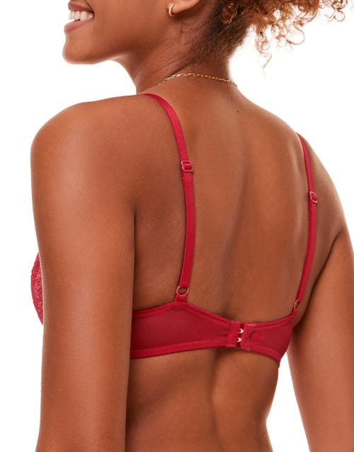 Shop Adore Me Sylvia Push Up Plunge Bra In Dark Red