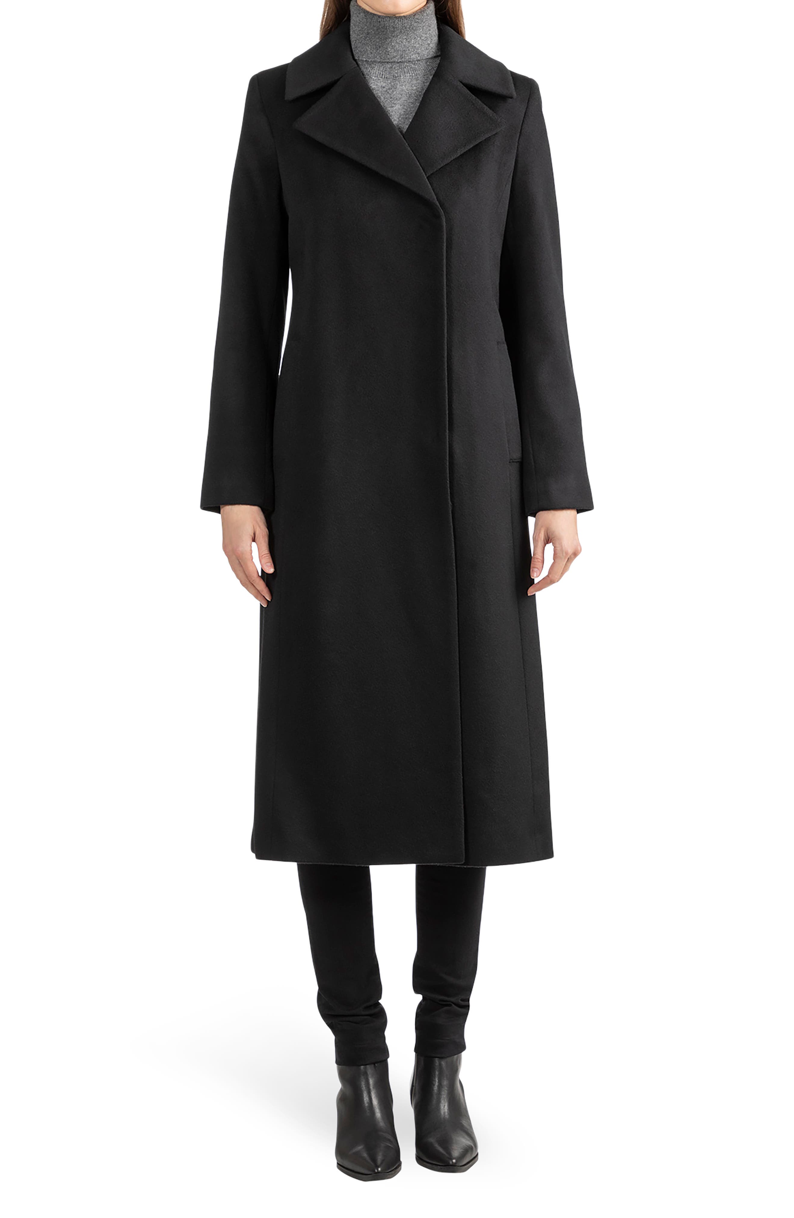 Sofiacashmere Notch Lapel Wool \u0026 Cashmere-Blend Jacket, 8 / Black