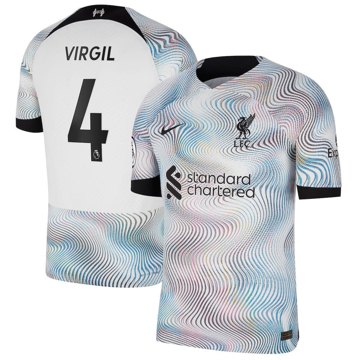 Nike Men's Nike Virgil Van Dijk White Liverpool 2022/23 Away Vapor