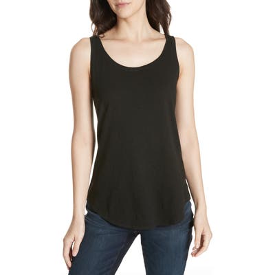 Petite Eileen Fisher Organic Cotton Jersey Tank, Black