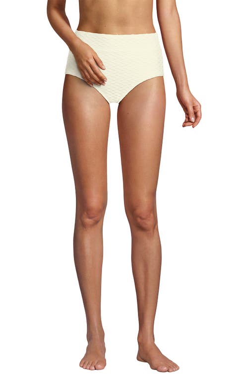 Shop Lands' End High Waisted Bikini Bottoms In Egret White