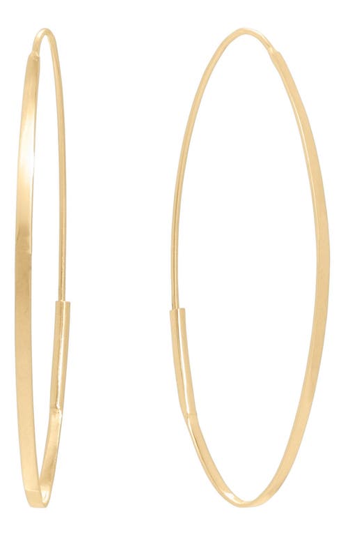 Lana Jewelry Small Magic Flat Oval Hoop Threader Earrings in Yellow Gold