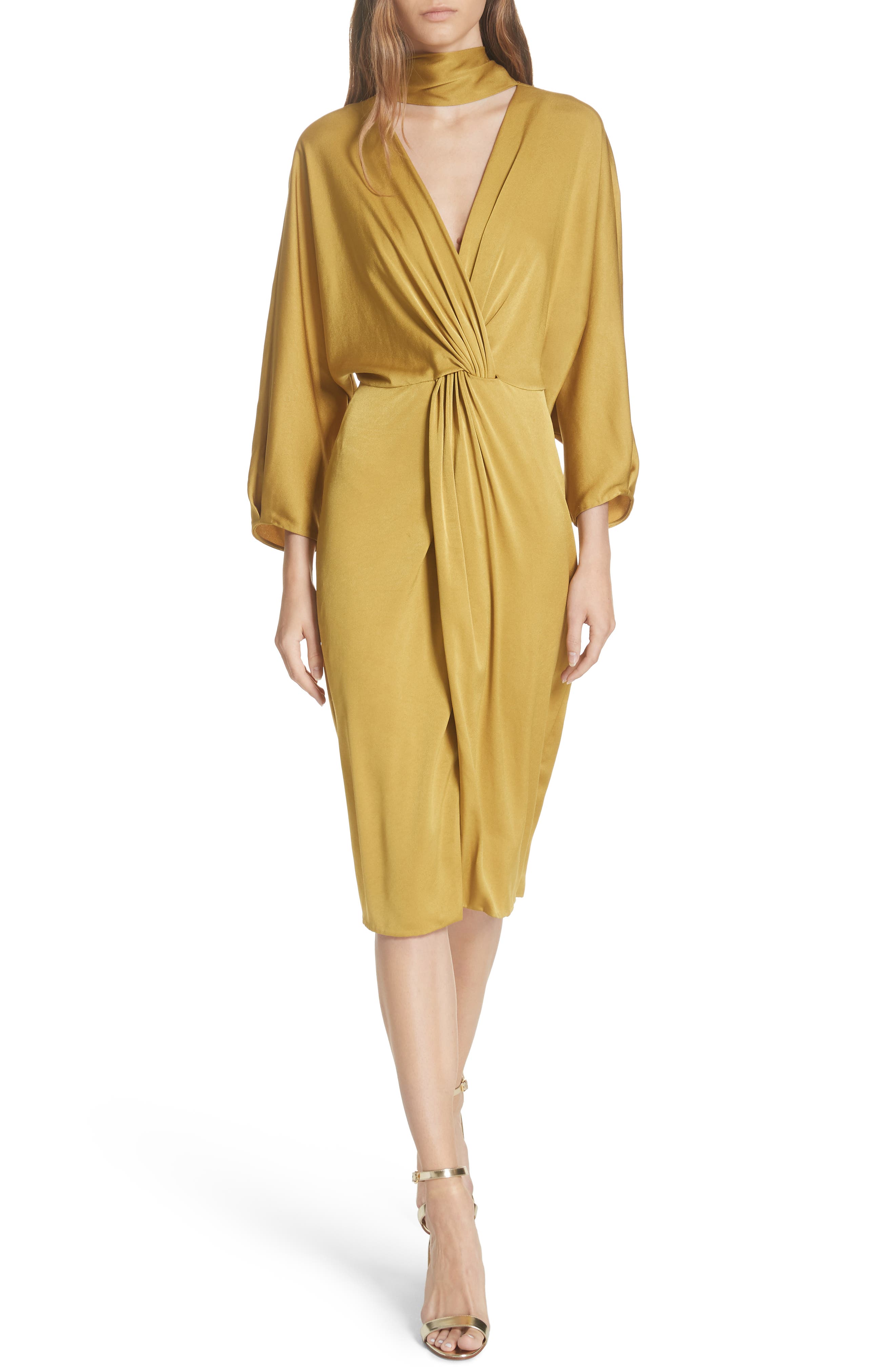 twist front wrap dress