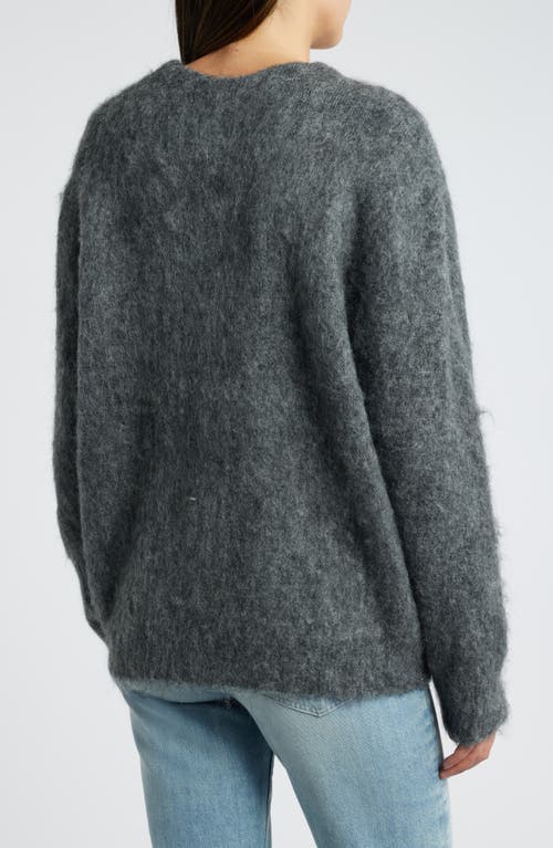 Shop Treasure & Bond Fuzzy Oversize Cardigan In Grey Medium Charcoal Heather