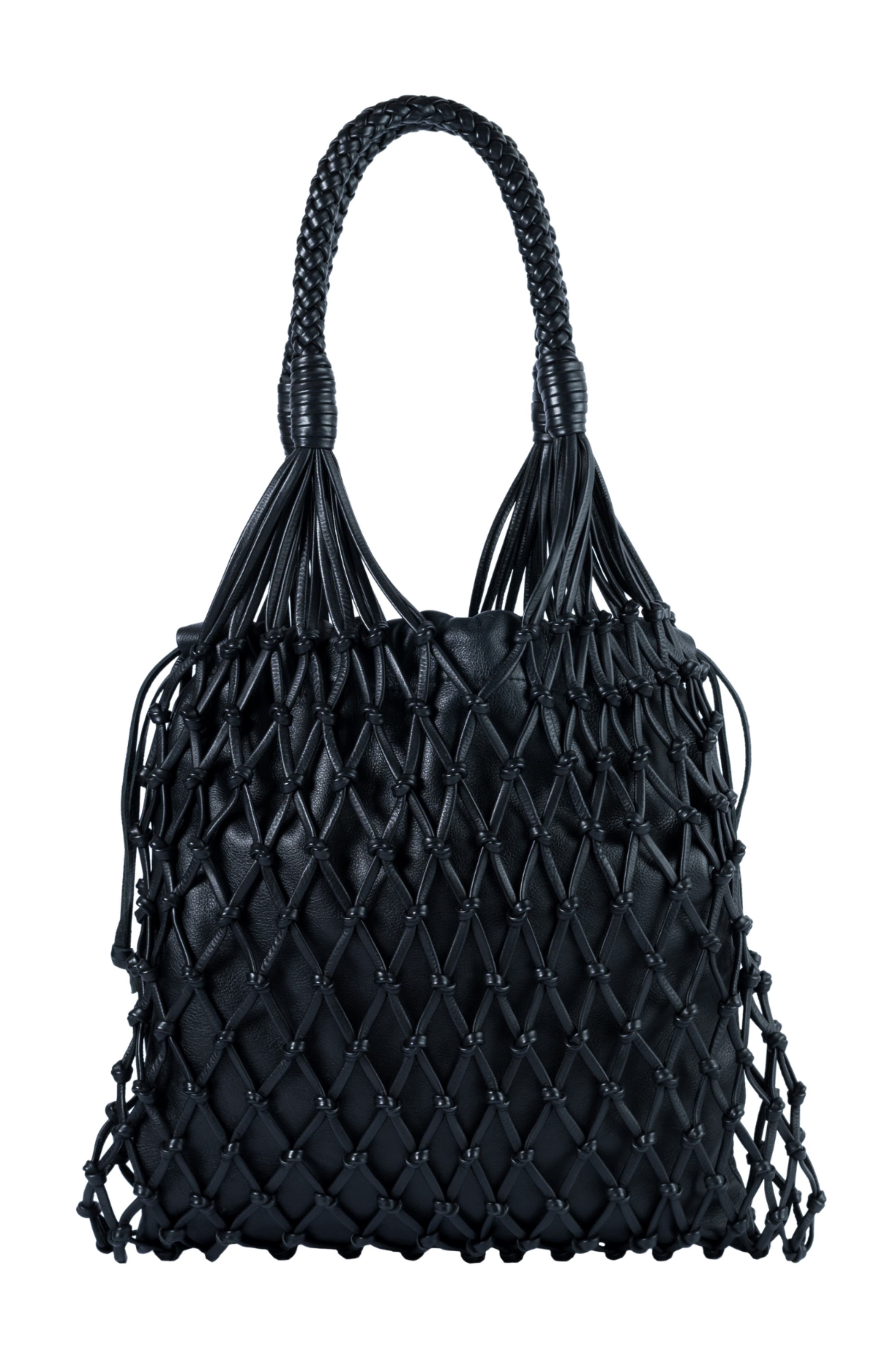 Adriana Castro La Red Mesh Bag In Leather in Black 