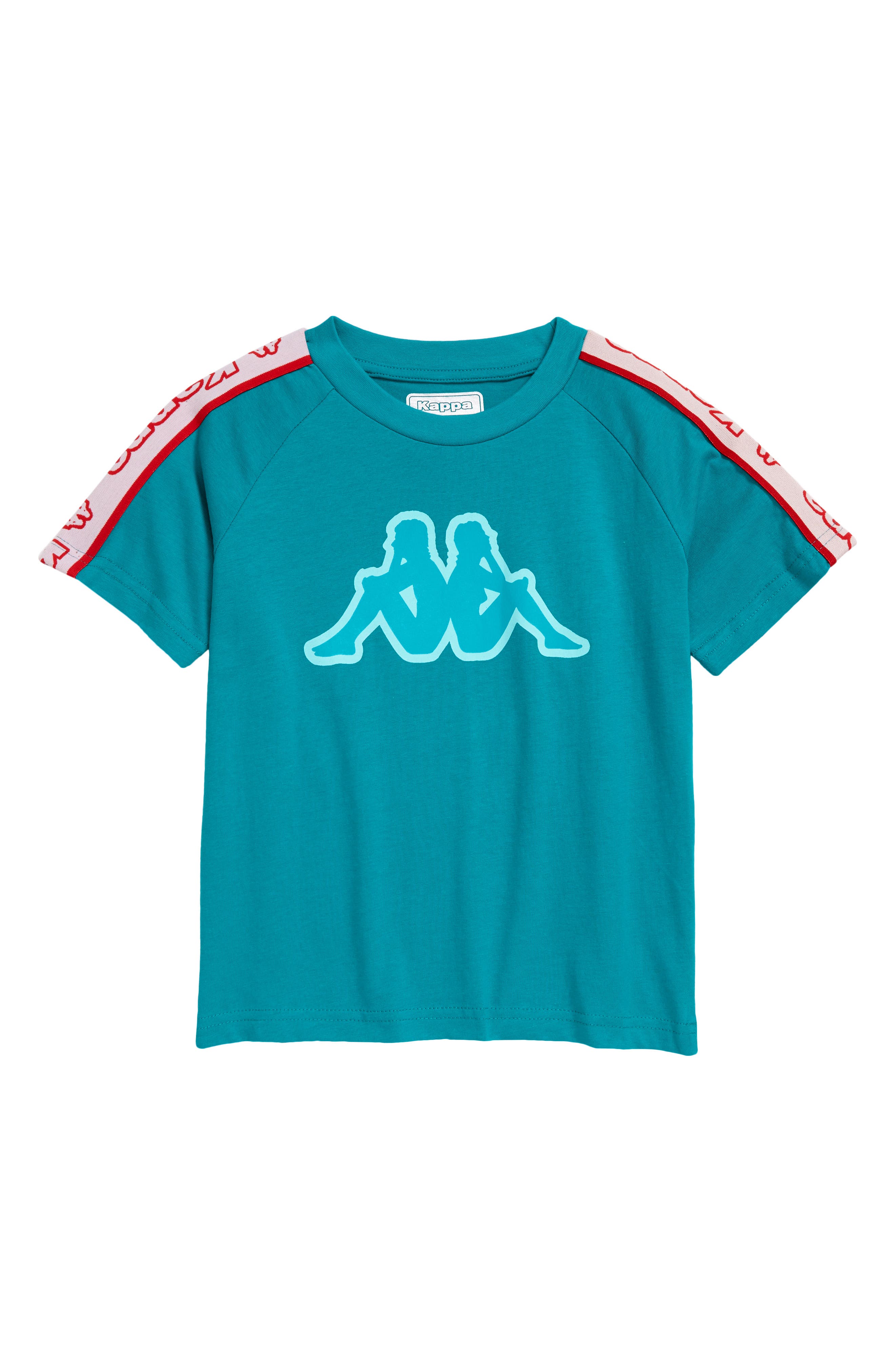 Kappa Kids' Avirec-2 Logo Tape Cotton Graphic Tee in Blue-Bright-Red-Green at Nordstrom, Size 12Y Us