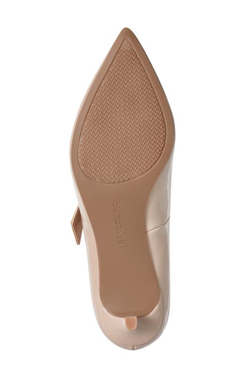 Shop Bandolino Medley Mary Jane Pointed Toe Kitten Heel Pump In Light Natural