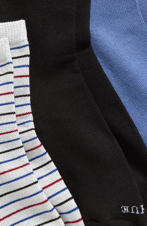 Shop Hue 3-pack Supersoft Crop Socks In Multi Stripe