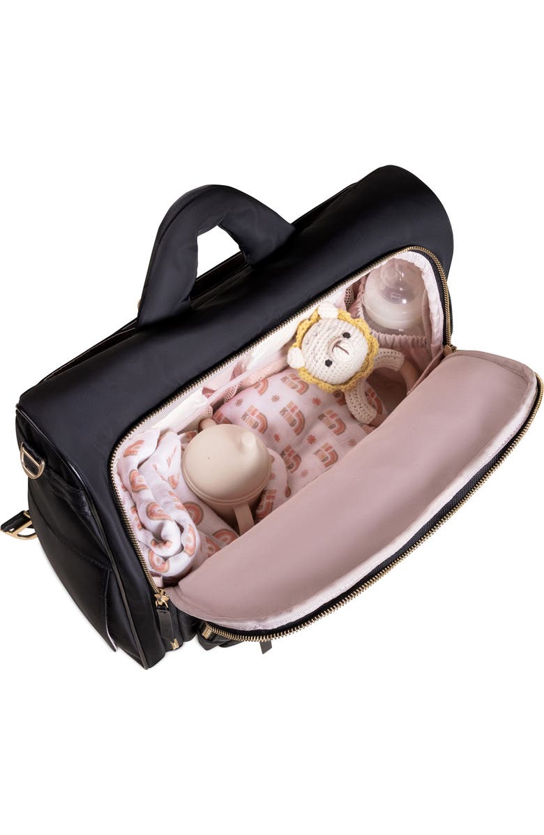 JuJuBe Twill Diaper Backpack Satchel, Alternate, color, Black