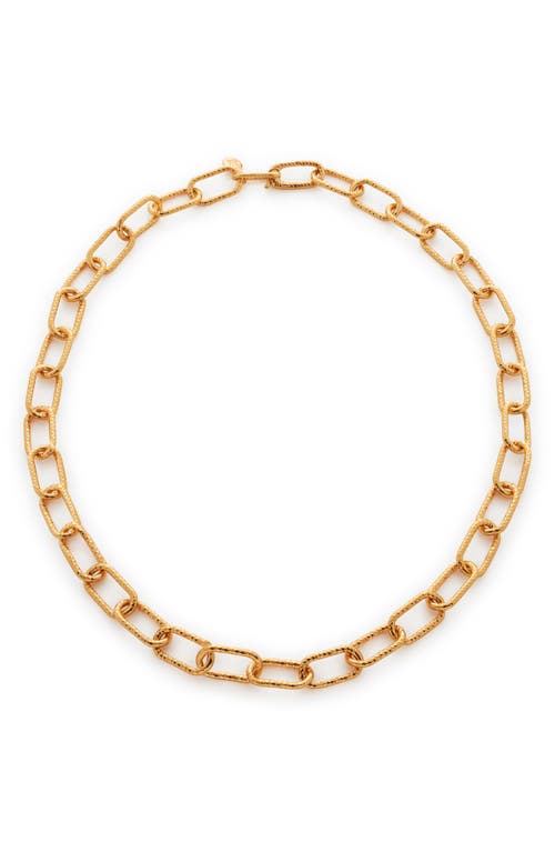 Monica Vinader Alta Textured Chain Necklace in 18Ct Gold On Sterling at Nordstrom