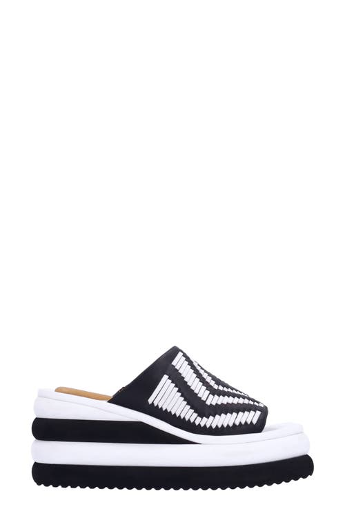 Shop L'amour Des Pieds Eviana Platform Slide Sandal In Black/white