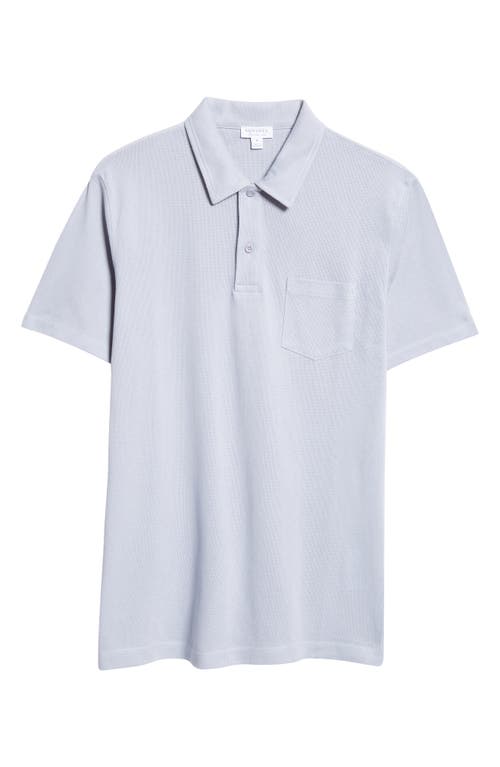 Shop Sunspel Riviera Cotton Polo In Smoke Blue