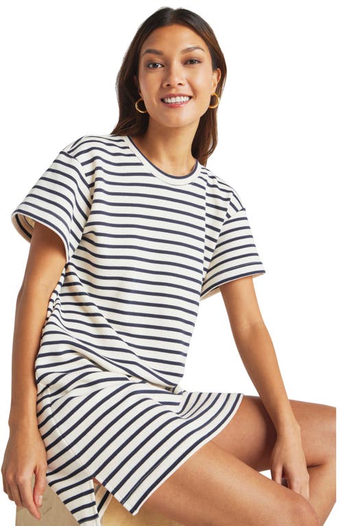 Splendid Womens Striped Cotton Mini Dress In Navy/white
