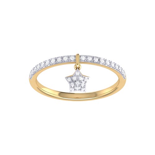 Shop Luvmyjewelry Starkissed Sterling Silver Diamond Charm Ring In 14kt Gold Vermeil On Sterling