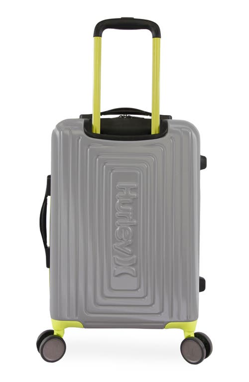 Hurley Suki 21" Hardshell Spinner Suitcase In Light Grey/neon