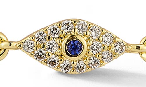 Chloe & Madison Chloe And Madison Cubic Zirconia Evil Eye Necklace In Gold