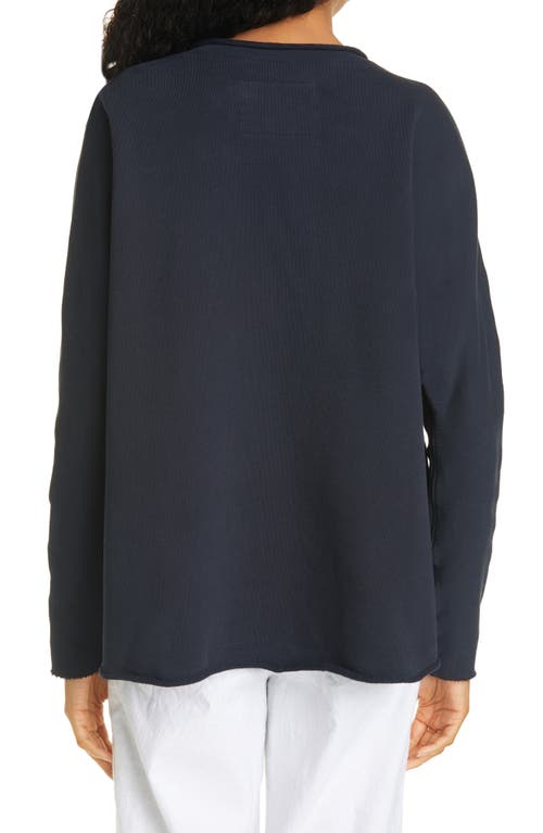 Frank & Eileen Anna Long Sleeve Capelet Sweatshirt In British Royal Navy