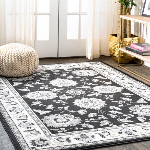 Jonathan Y Cherie French Cottage Area Rug In Black/cream