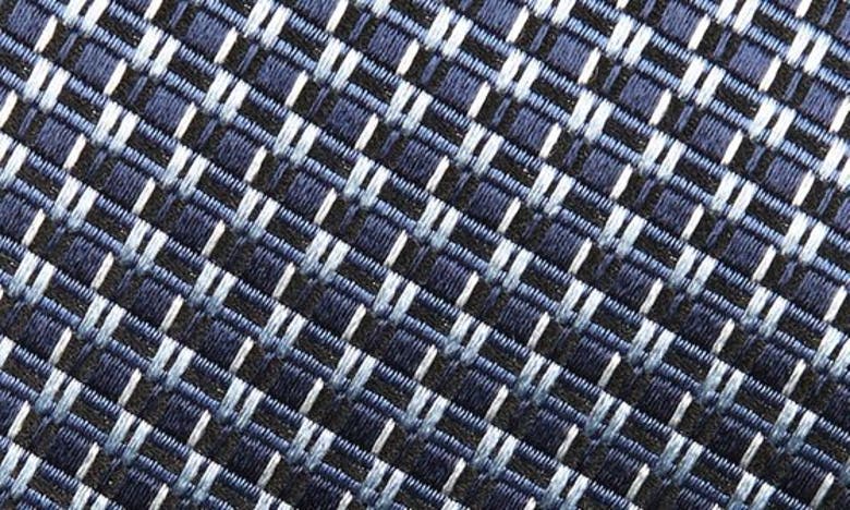 Shop Zegna Ties Paglie Geometric Pattern Silk Tie In Blue