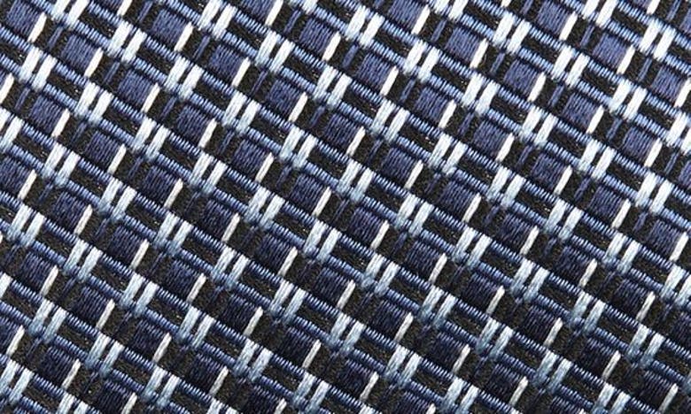 Zegna Ties Paglie Geometric Pattern Silk Tie In Blue