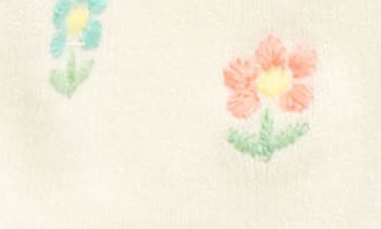 Shop Bcbg Girls Bcbg Kids' Floral Embroidered Cardigan In Egret