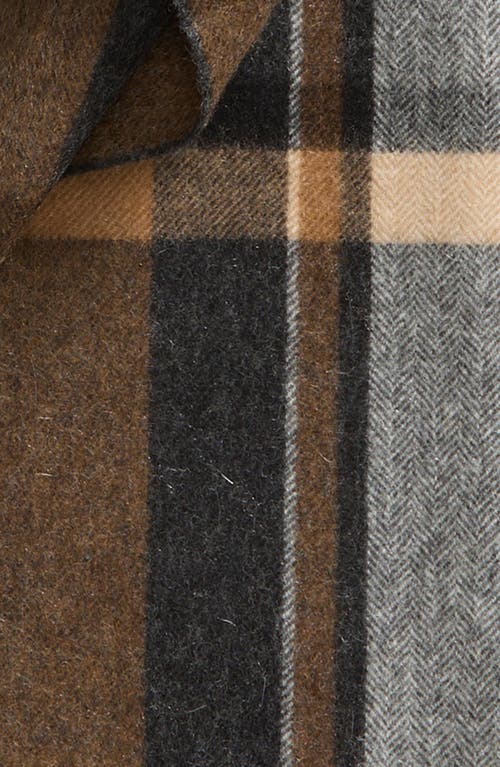 Shop Nordstrom Plaid Cashmere Scarf In Grey- Brown Combo