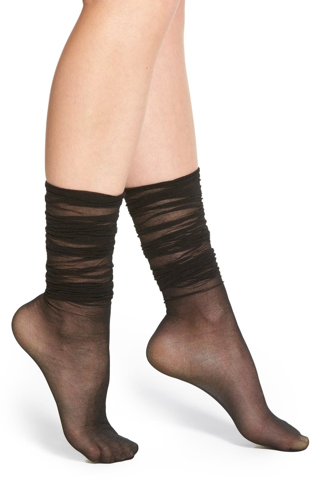 Chelsea28 Sheer Ruched Crew Socks Nordstrom