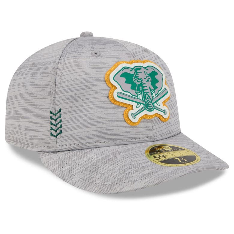 Shop New Era Gray Oakland Athletics 2024 Clubhouse Low Profile 59fifty Fitted Hat In Heather Gray