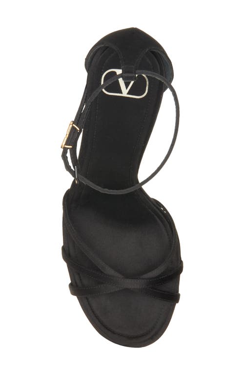 Valentino Garavani Garavani Eveninglam Satin Platform Sandal 120mm Woman Black 42 In Nero