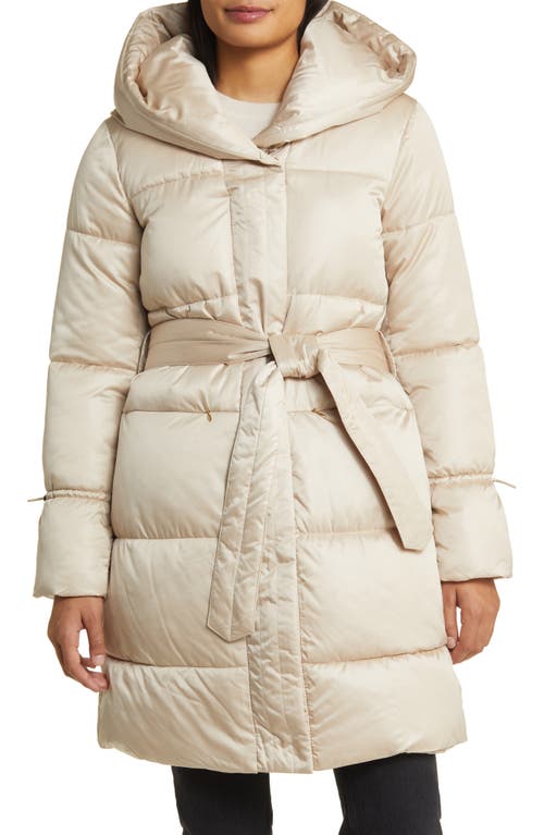 Hooded Puffer Jacket in Champagne