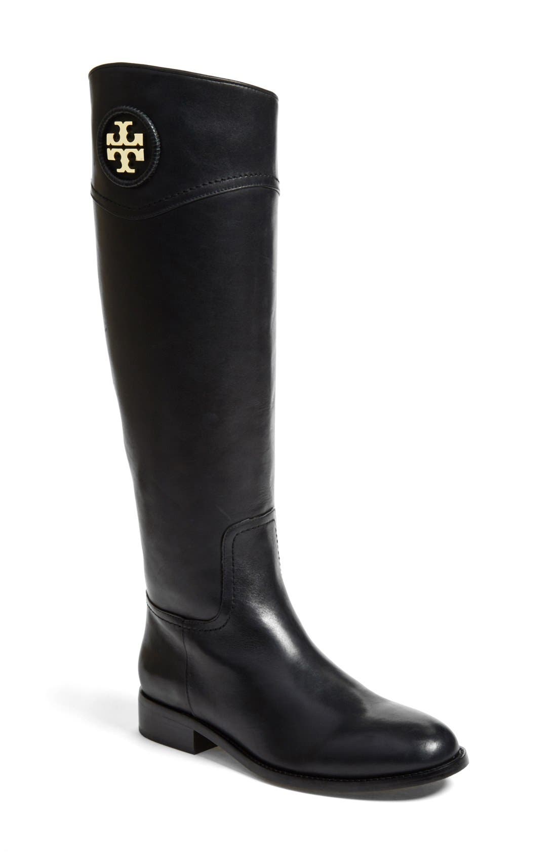 tory burch black tall boots