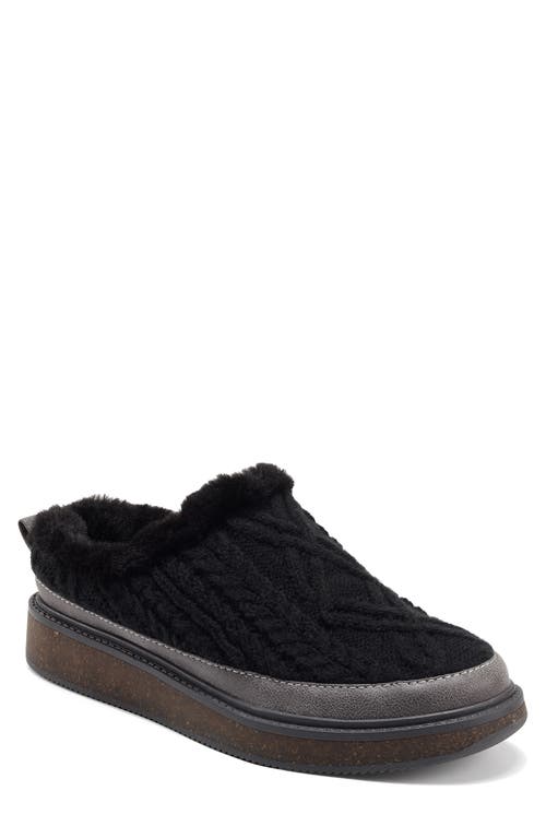 EARTH ELEMENTS Earth® Origins Acacia Cable Knit Slipper in Black