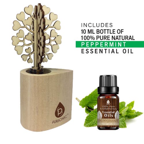 Shop Pursonic 3d Tree Reed Diffuser With 100% Pure Lavender Essential Oil In Brown- Peppermint Oil