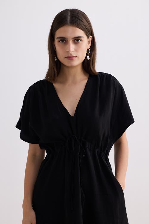 Reistor Short Gathered Dress In Black