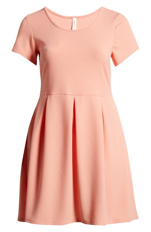 24seven Comfort Apparel Scoop Neck Knit Dress In Coral