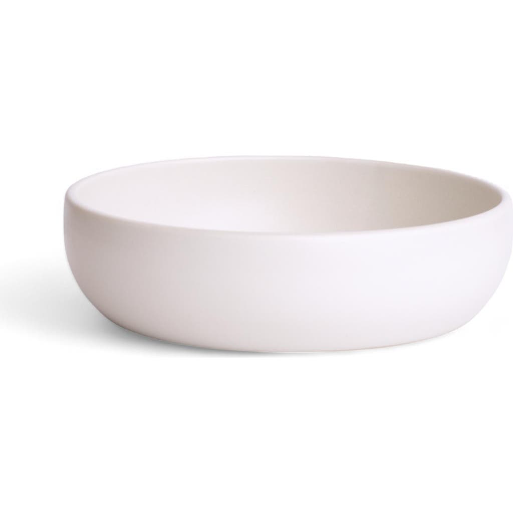 Gharyan Stoneware Shallow Stoneware Serving Bowl In White
