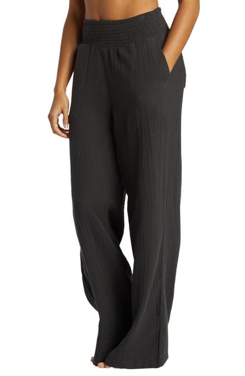 BILLABONG BILLABONG NEW WAVES WIDE LEG COTTON GAUZE PANTS 