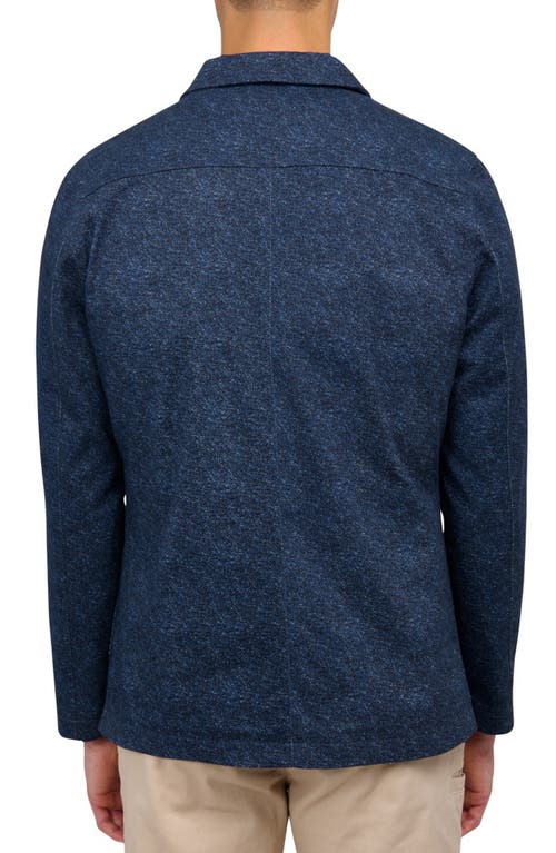 Brooklyn Brigade Texture Print Cotton Stretch Utility Blazer In Navy