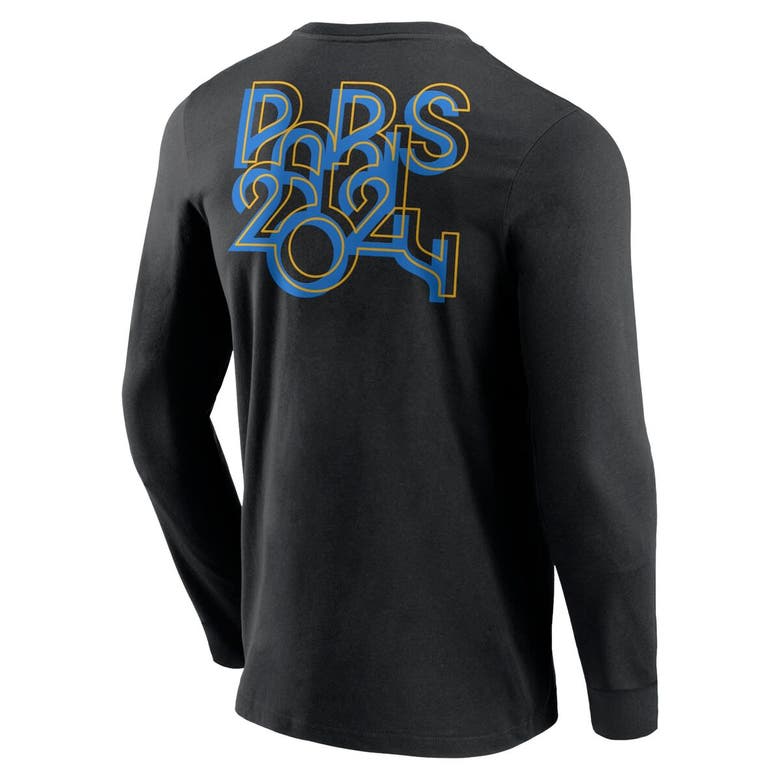 Shop Fanatics Branded Black Paris 2024 Summer Olympics Text Block Overlay Long Sleeve T-shirt