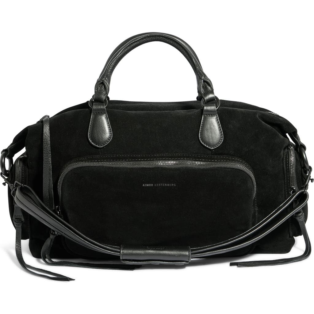 Aimee Kestenberg Away We Go Leather Duffle Bag In Black Suede