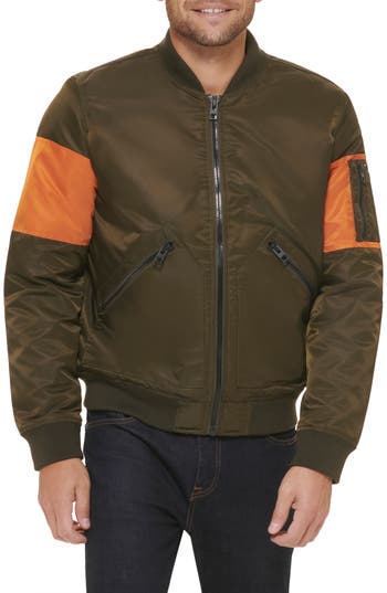 Shop Tommy Hilfiger Water Resistant Quilted Bomber Jacket In Olive