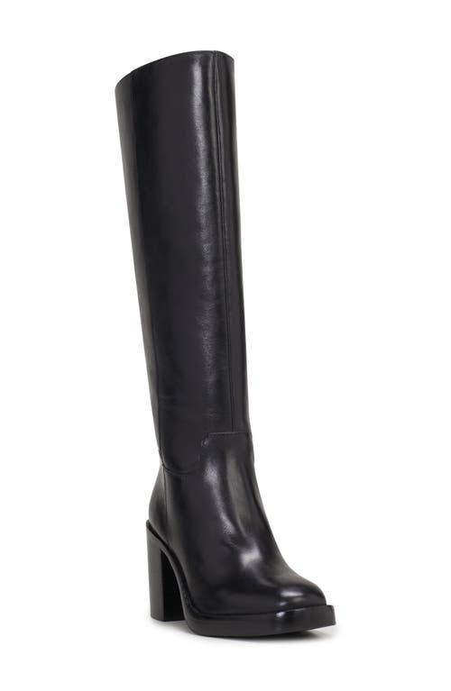 Vince Camuto Gibi 4 Womens Extra Wide Calf Leather Knee-high Boots In Black