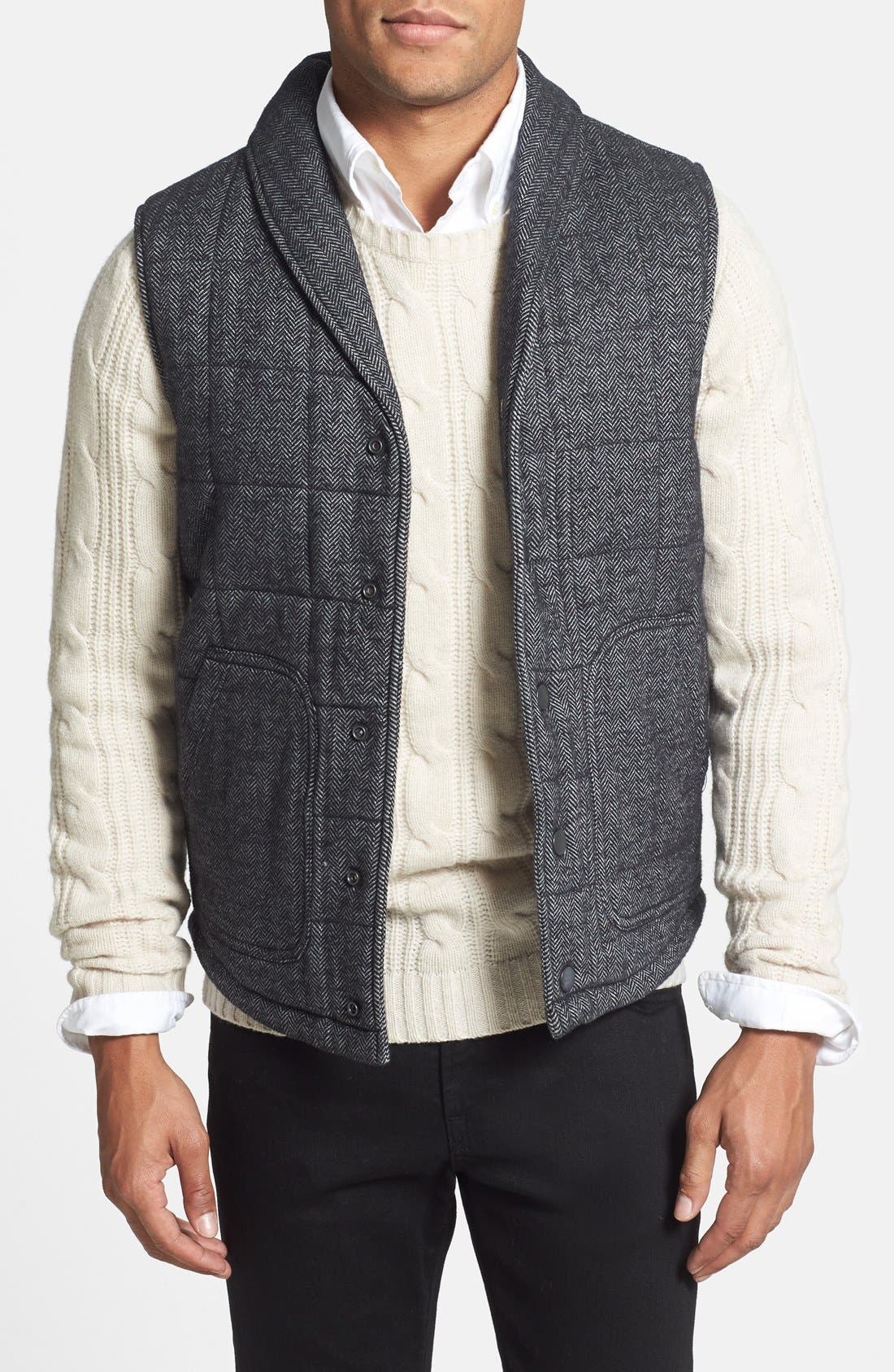 shawl collar puffer jacket