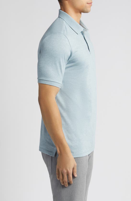 Shop Robert Barakett Maslany Herringbone Polo In Soft Teal